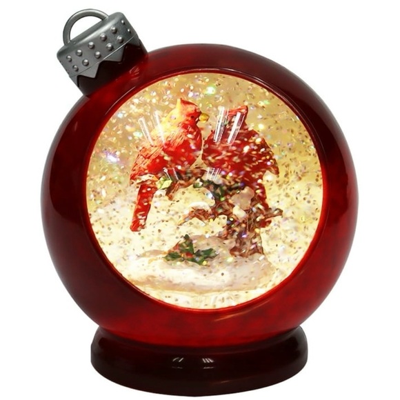 Holiday Time Red Cardinal Glitter Snow Globe ❄️ 🤶 - Picture 1 of 7